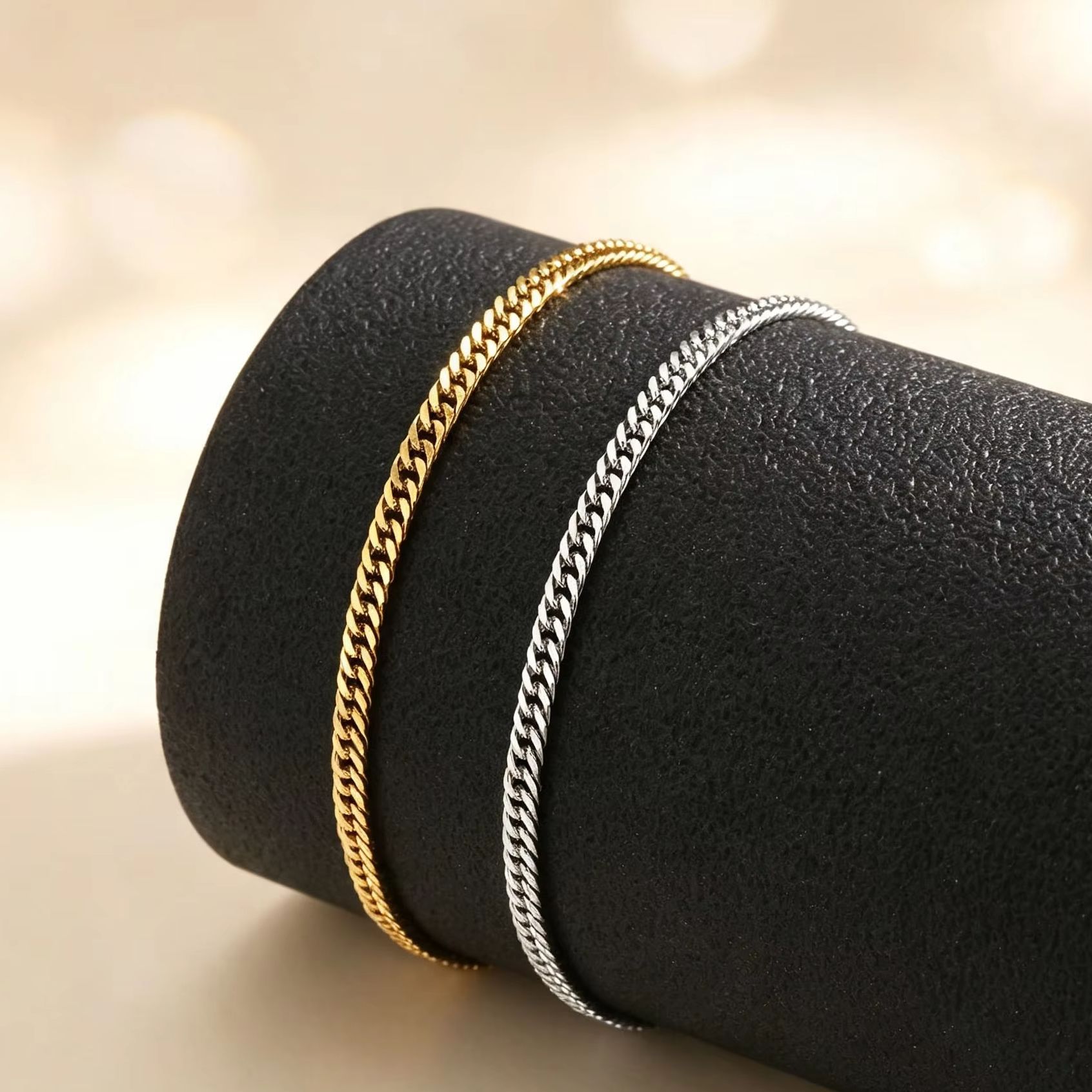Jc Jewelry & Watches - Thin Cuban Ankle Bracelet For Women,Stainless