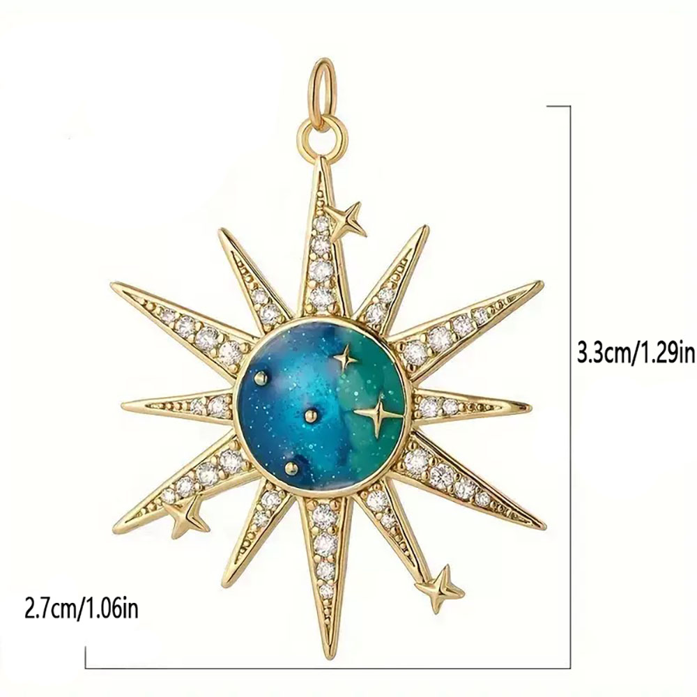 1PC Copper Zircon Plated heart - Moon Star Earrings ulasan dan harga