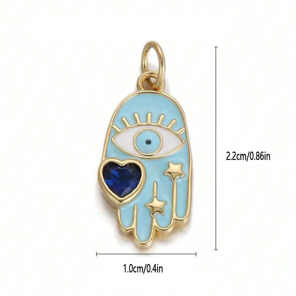 1PC Copper Zircon Plated heart - Moon Star Earrings ulasan dan harga