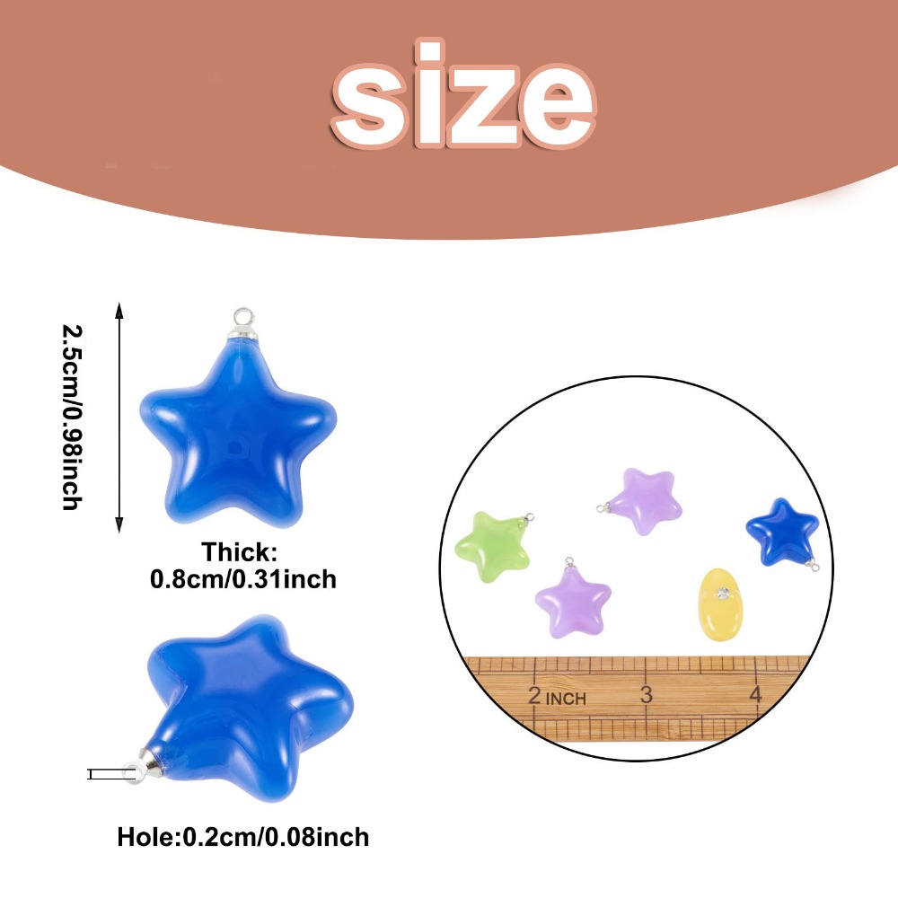 6/24/40pcs Mixed Color Luminou - Moon Star Earrings ulasan dan harga