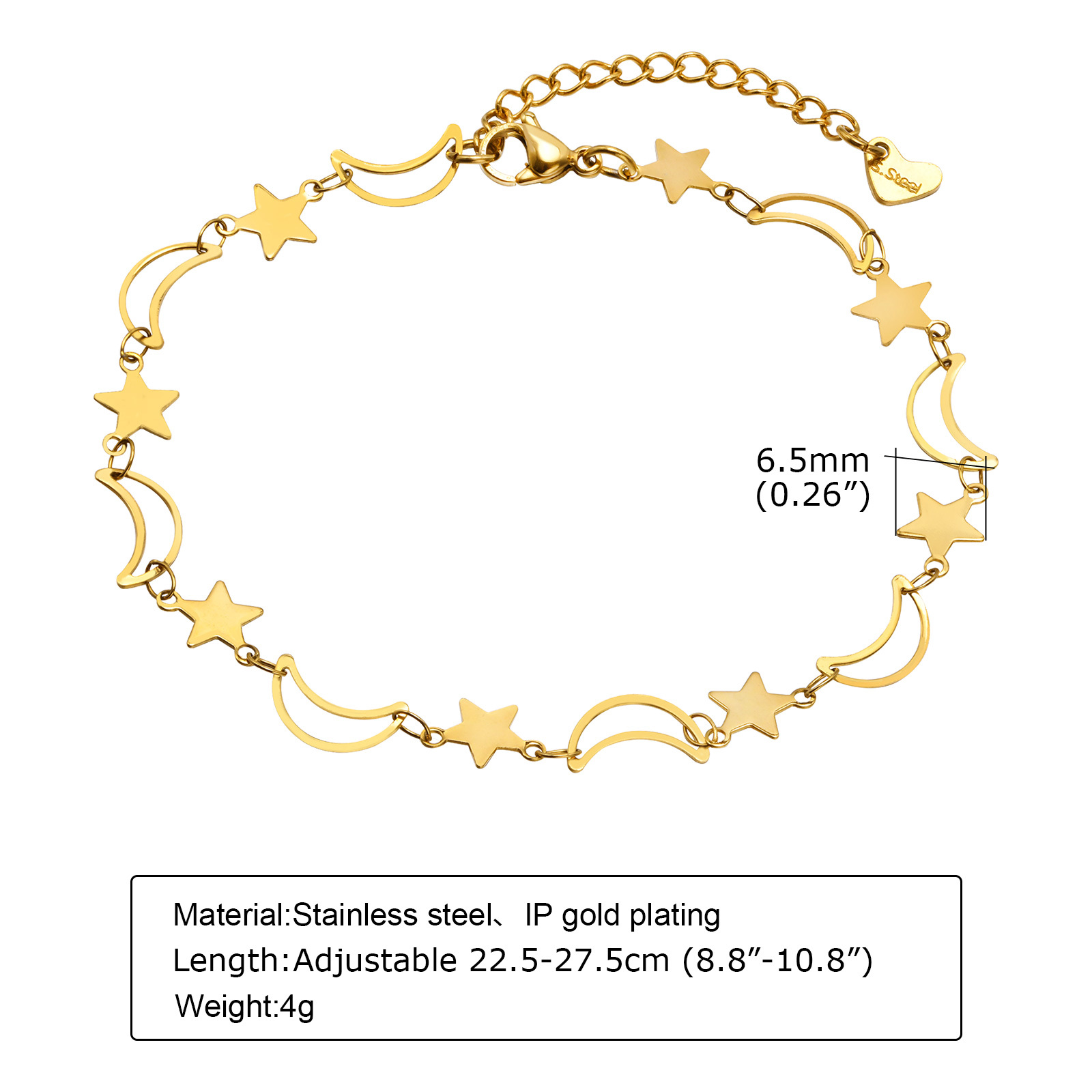 Dainty Hollow Star Moon Anklet - Jc Jewelry & Watches ulasan dan harga
