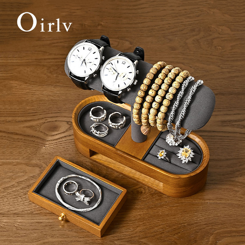 Oirlv Solid Wood Watch Organiz - Jewelry Box With Watches ulasan dan harga