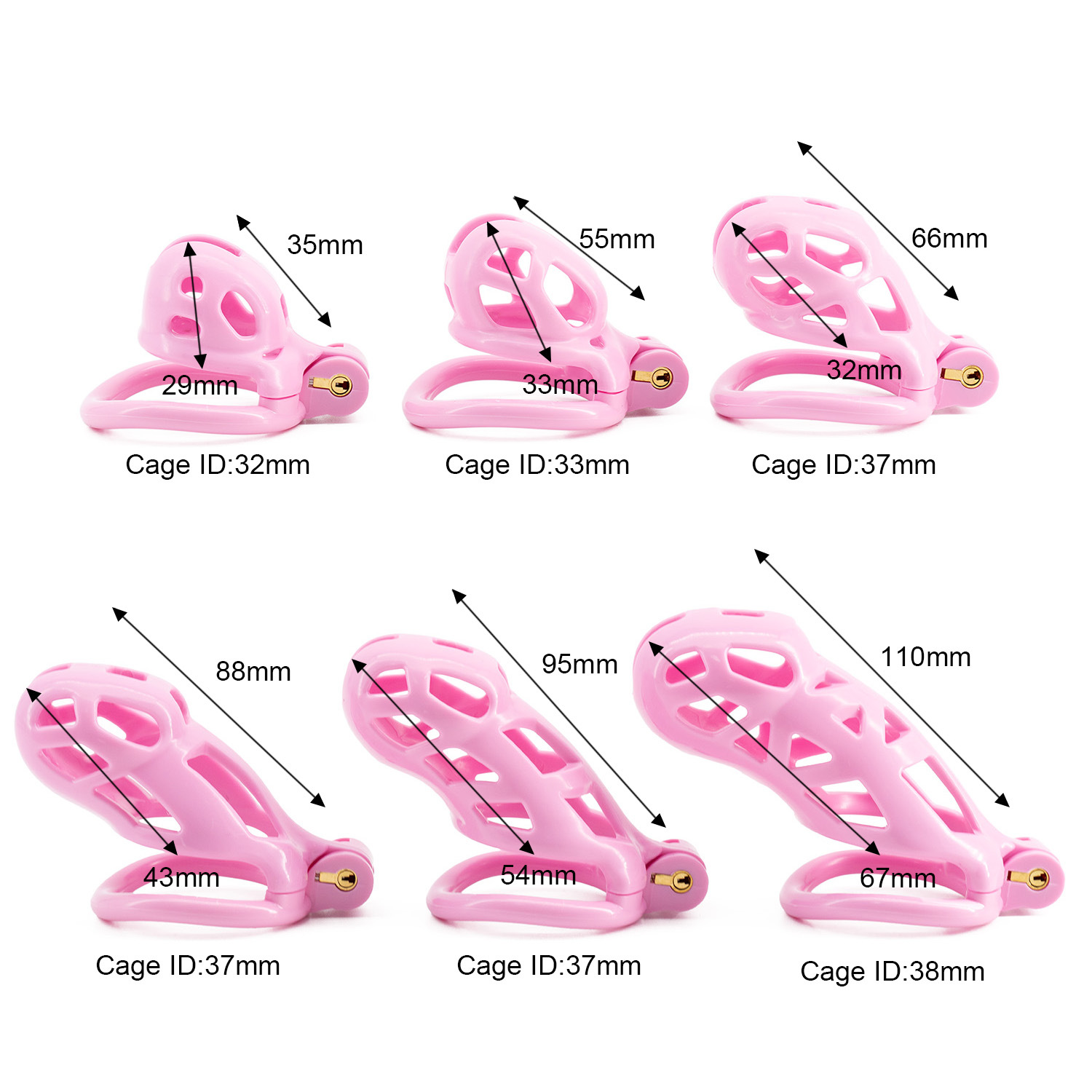 6 sizes CB Nylon Chastity Cage - Couple Ring Set ulasan dan harga