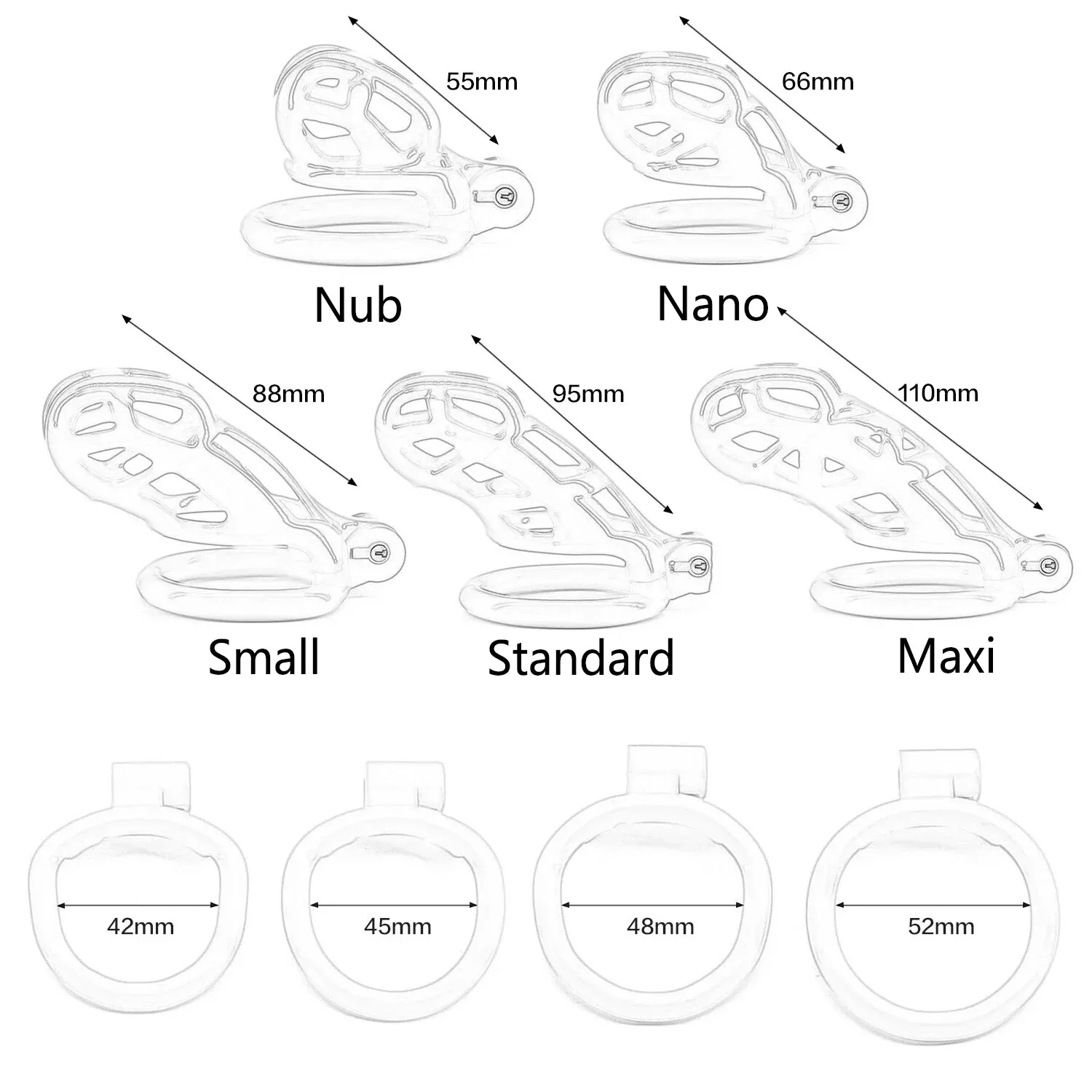 6 sizes CB Nylon Chastity Cage - Couple Ring Set ulasan dan harga