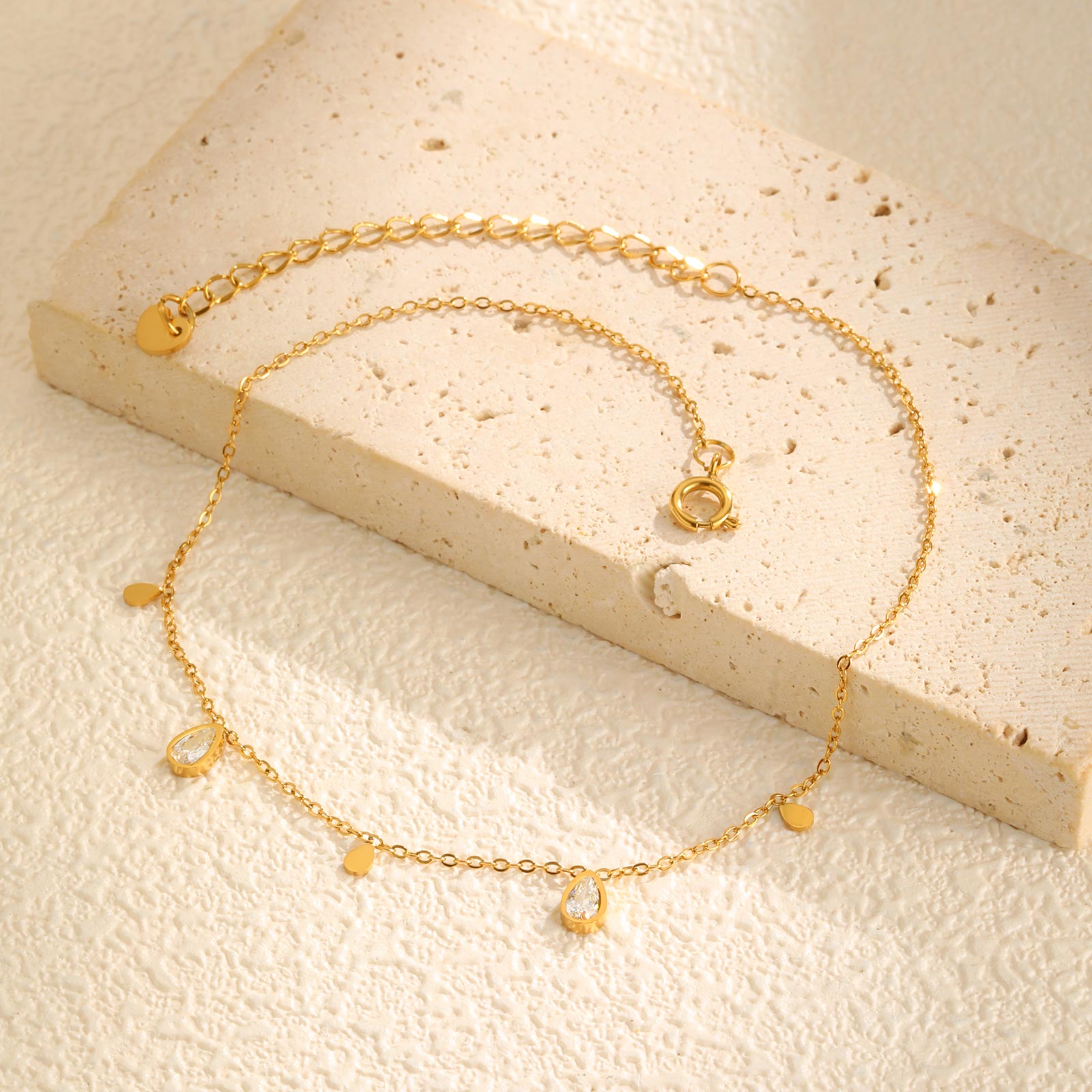 Dainty Water Drop Zircon Ankle - Jc Jewelry & Watches ulasan dan harga