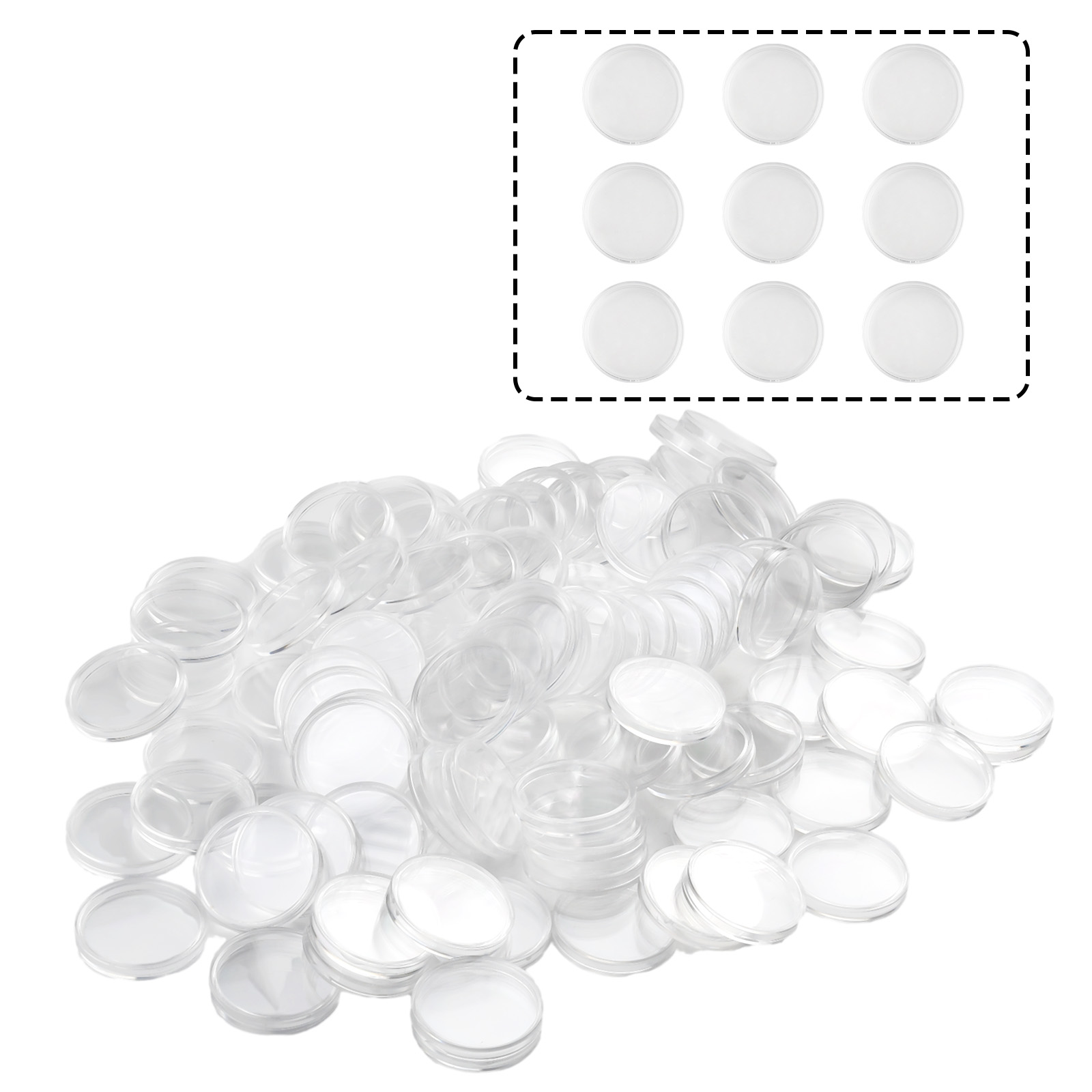 100Pcs Transparent Plastic Rou - Collectors Coins Jewelry & Watches Of Smithtown Photos ulasan dan harga