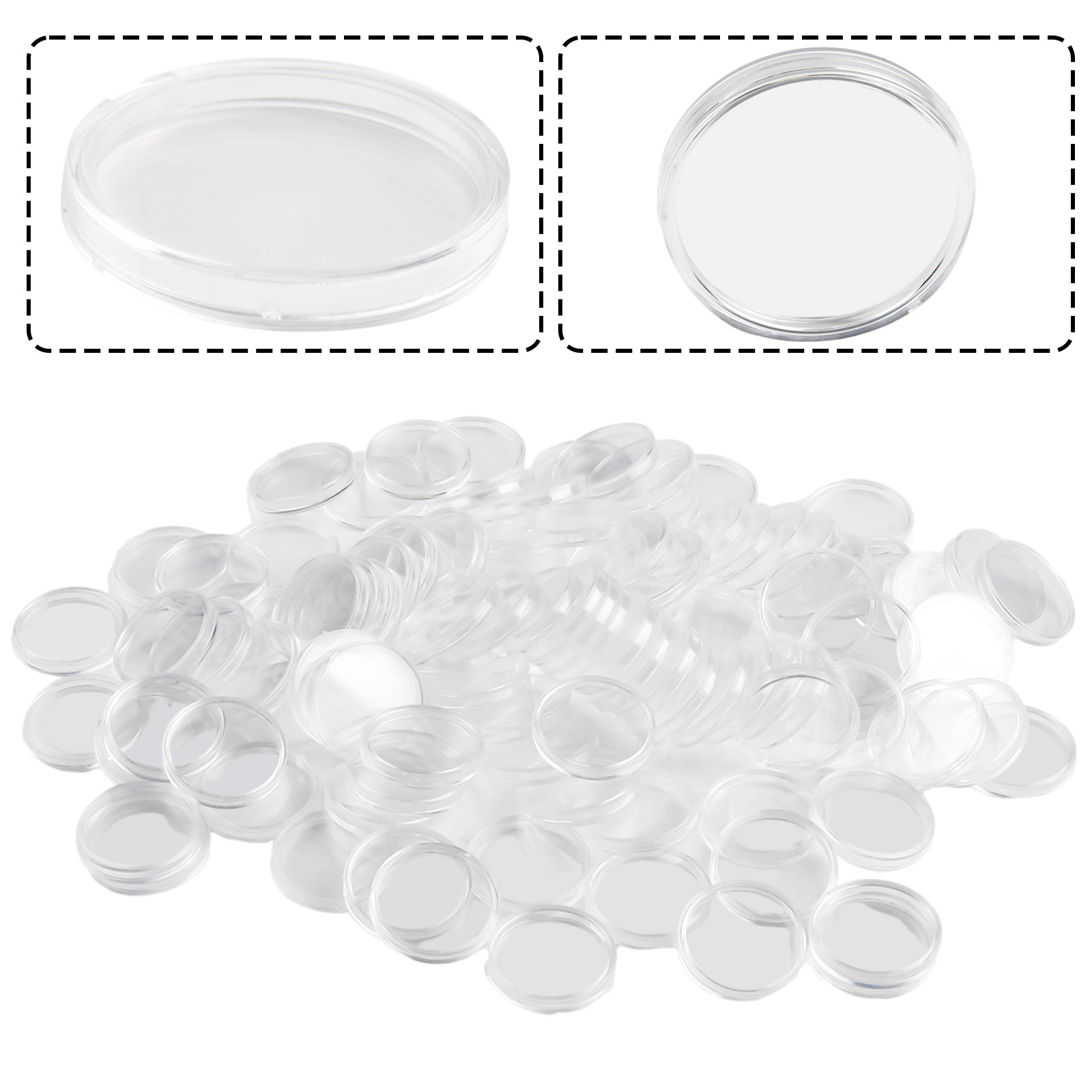 100Pcs Transparent Plastic Rou - Collectors Coins Jewelry & Watches Of Smithtown Photos ulasan dan harga