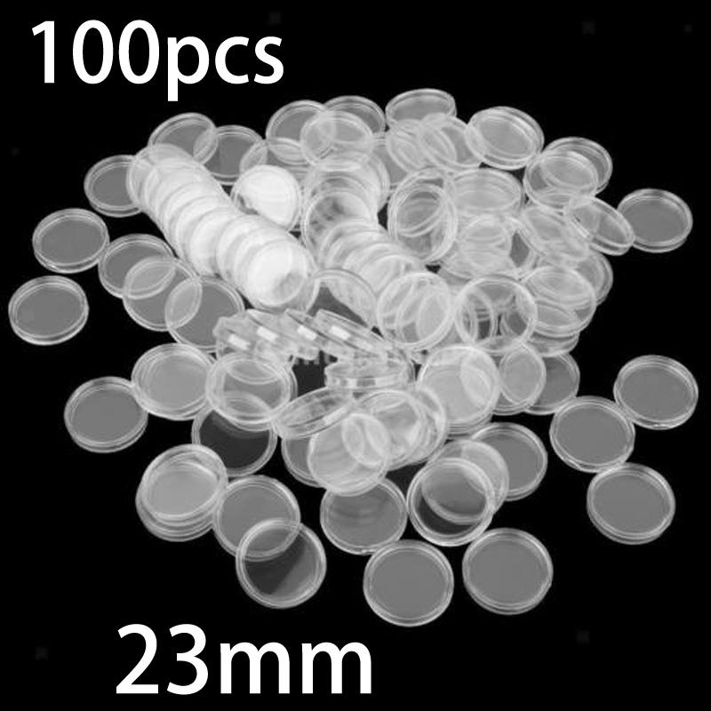 100 Pieces 23mm Clear Round Pl - Collectors Coins Jewelry & Watches Of Smithtown Photos ulasan dan harga
