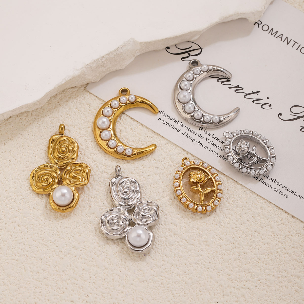 5Pcs Stainless Steel 18K Gold  - Moon Star Earrings ulasan dan harga