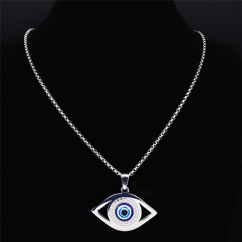 Islam Hamsa Evil Blue Eye Neck - Jewelry & Watches Review ulasan dan harga