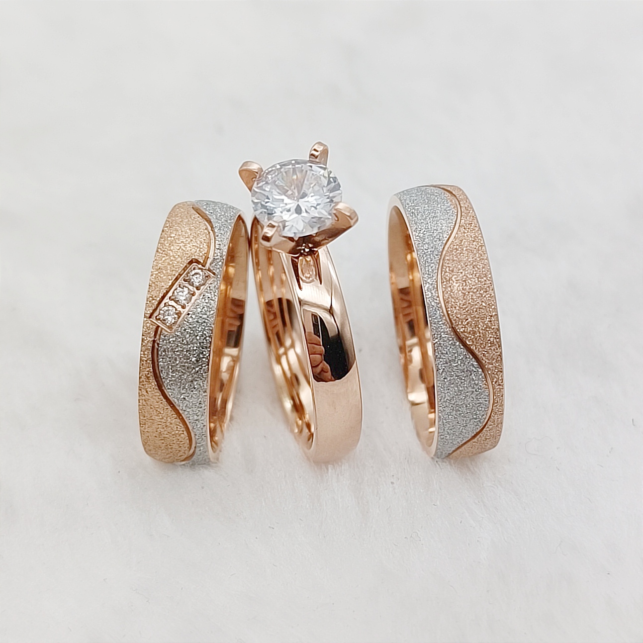 Proposal 3pcs Marriage Promise - Couple Ring Set ulasan dan harga