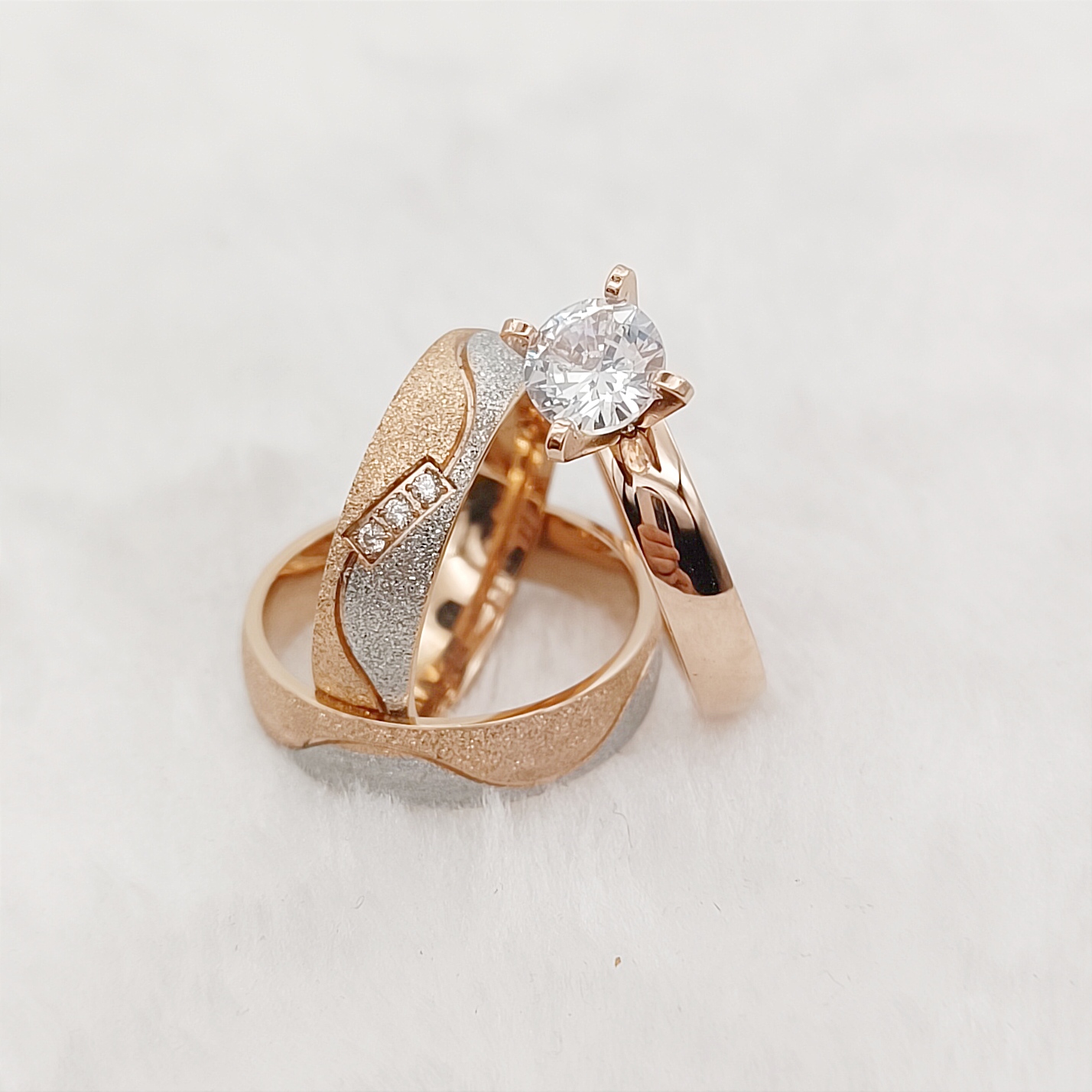 Proposal 3pcs Marriage Promise - Couple Ring Set ulasan dan harga