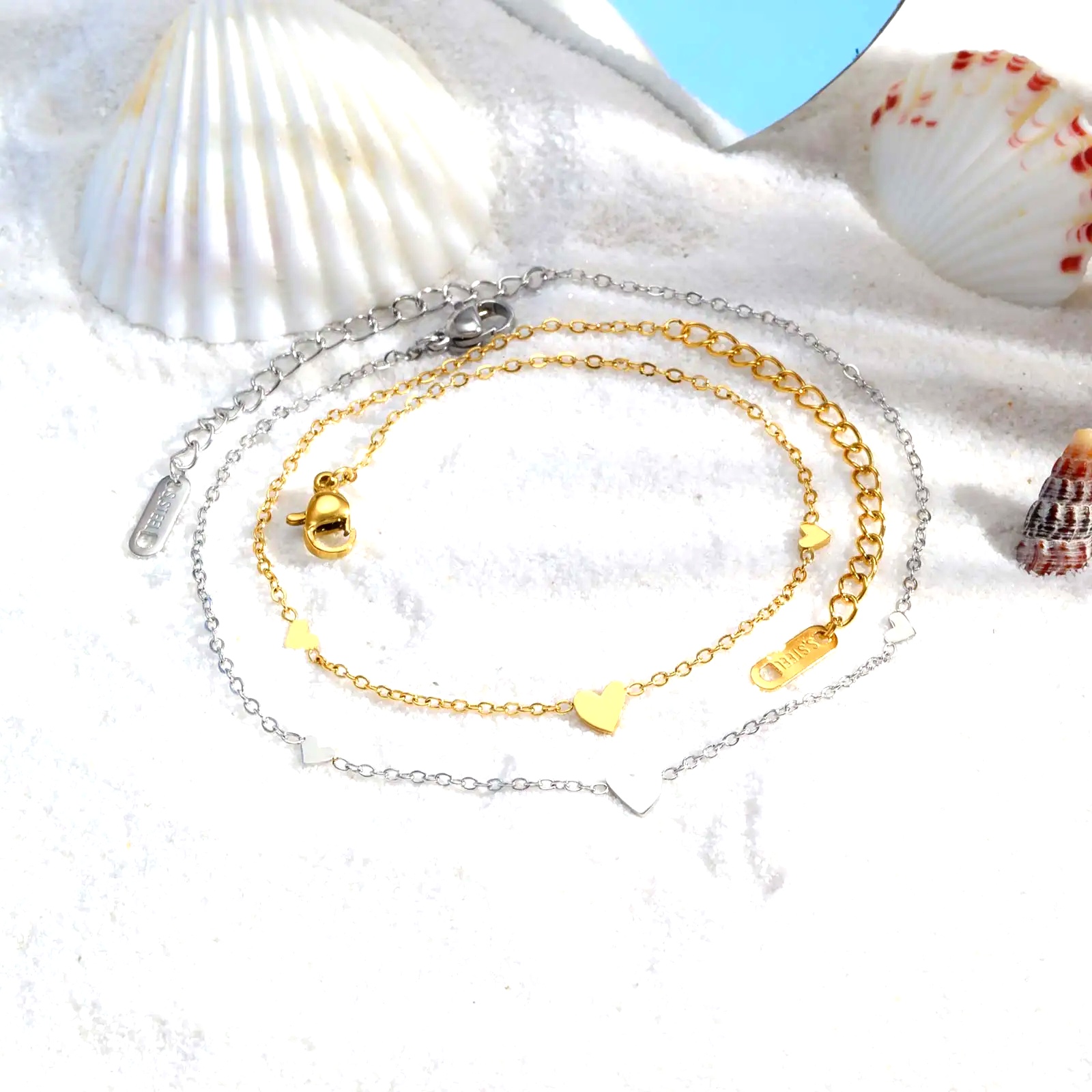Stainless Steel Heart Anklets  - Jc Jewelry & Watches ulasan dan harga