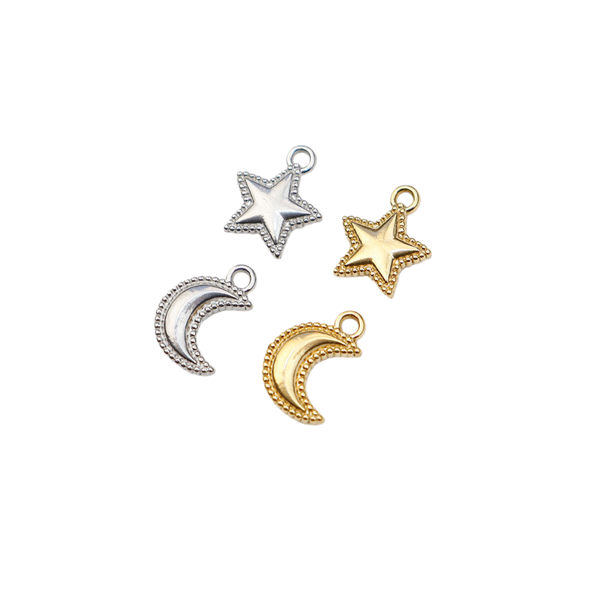 5pcs Casting Stainless Steel S - Moon Star Earrings ulasan dan harga