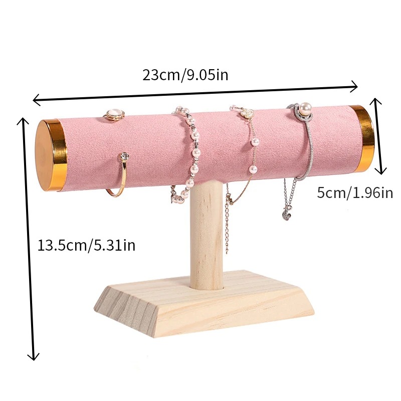 Wood Base T‑Bar Bracelet Displ - Jewelry Shop Watches ulasan dan harga