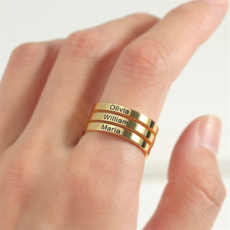 Personalized Stainless Steel E - Couple Ring Set ulasan dan harga