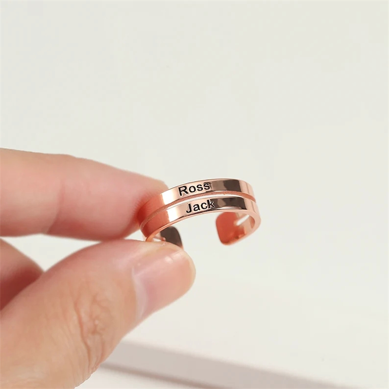 Personalized Stainless Steel E - Couple Ring Set ulasan dan harga